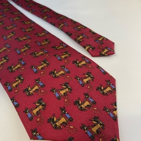 4 for $20 SALE! Liberty of London 100% Silk Tie, Red Egyptian Chariot - Picture 2 of 6